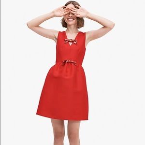 ♠️Kate Spade Sequin-Bow Mikado Red Dress NWT